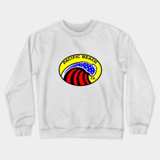 Pacific Beach California Surfing Surf Patriotic Wave Crewneck Sweatshirt